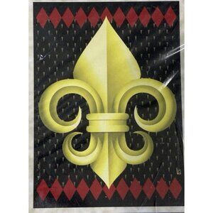 Fleur de Lis House Flag Rustic Banner French Royalty Home Decor Outdoor Prim